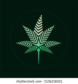 Estilo de ilustración vectorial de hoja de marihuana de productos naturales para su trabajo. Logotipo, camiseta de mercancía, pegatinas y diseños de etiquetas, afiche, tarjetas de felicitación empresa o marcas.
