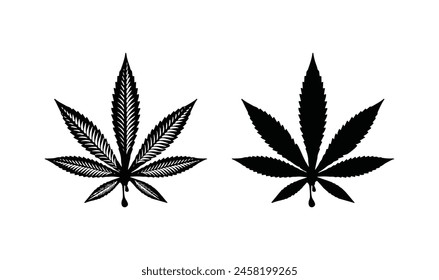 marijuana leaf vector logo. white background