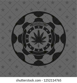marijuana leaf, weed icon inside retro style black emblem