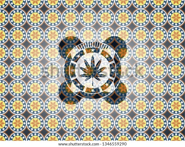 Marijuana Leaf Weed Icon Inside Arabic Stock Vector Royalty Free