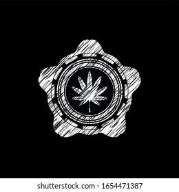hoja de marihuana, icono de hierba en pizarra, ilustración vectorial, bonito diseño