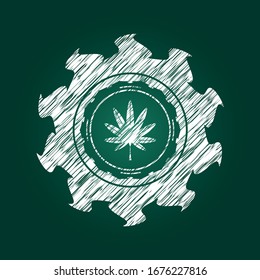 marijuana leaf, weed icon on chalkboard, vector illustration, pretty design