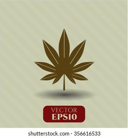Icono o símbolo de la hoja de marihuana (hierba)