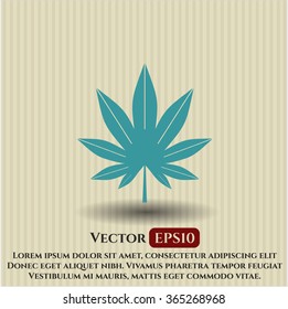 Icono o símbolo de la hoja de marihuana (hierba)