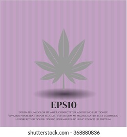 Icono o símbolo de la hoja de marihuana (hierba)