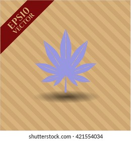 Icono o símbolo de la hoja de marihuana (hierba)