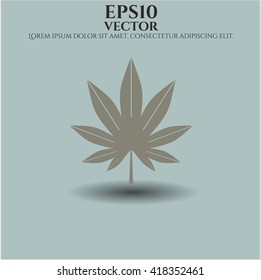 Marijuana leaf weed icon vector symbol flat eps jpg