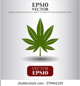 Icono o símbolo vectorial de la hoja de marihuana (maleza)