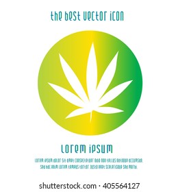 Marijuana leaf weed vector icon. Cannabis logo symbol. Simple isolated sign.
