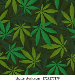 La marihuana deja el vector de fondo patrón sin fisuras.