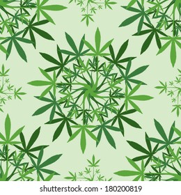 Marijuana leaves floral seamless pattern vector illustration