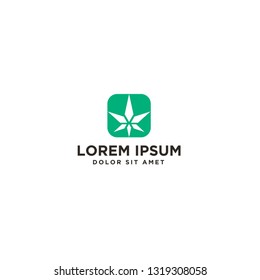 marijuana leaves logo or hemp leaf