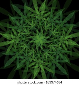 Marijuana leaves mandala vector illustration