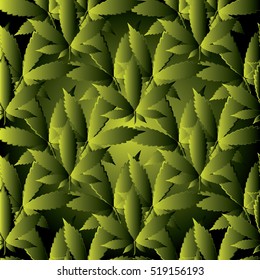Marijuana leaves. Seamless pattern.  Modern marijuana background. Vector marijuana pattern.