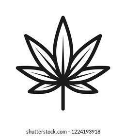 Marijuana. Line vector. Isolate on white background. 