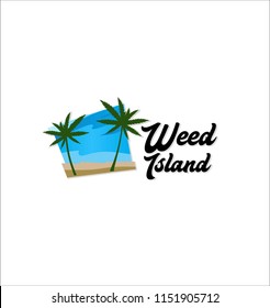 Marijuana logo beach