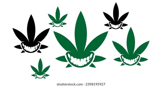 Marihuana-Logo mit großem Lächeln