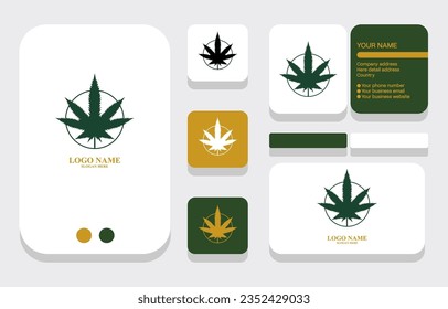Marijuana logo. Cannabis vector icon. Medical marijuana or cannabis leaf icon isolated on white background