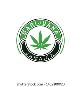 Marijuana logo with circle and classic concept