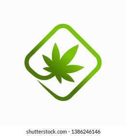 Marijuana Logo with the concept of a frame