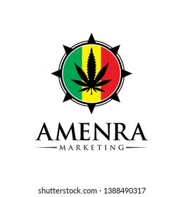 Marijuana logo design on the flag your company