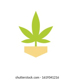 marijuana logo design vector template