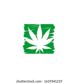 marijuana logo design vector template