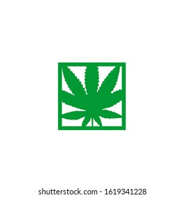 marijuana logo design vector template