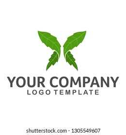 marijuana logo leaf butterfly
