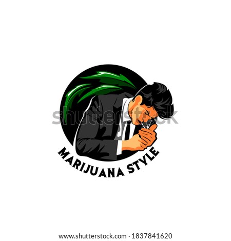 marijuana logo ,marijuana and man style concept