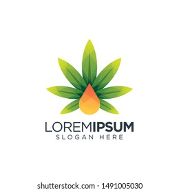 marijuana logo oil vector icon nature health