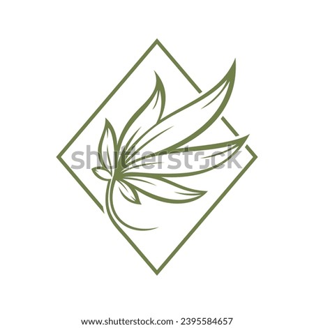 marijuana logo simple clean modern and elegance