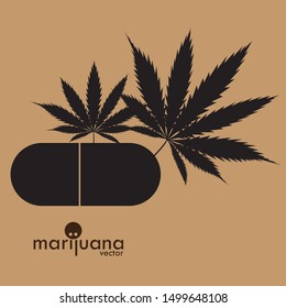 marijuana logo. vector illustrator, cannabis leaf logo.