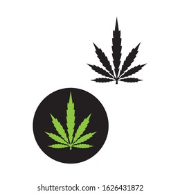 Marijuana logo. Weed icon. Flat vector illustration