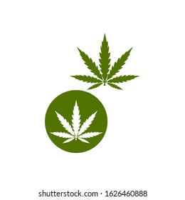 Marijuana logo. Weed icon. Flat vector illustration