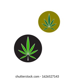 Marijuana logo. Weed icon. Flat vector illustration