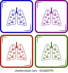 marijuana lungs vector icon