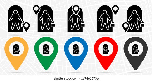 Marijuana, man icon in location set. Simple glyph, flat illustration element of marijuana theme icons