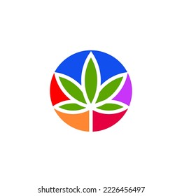 Vector de diseño de logotipo minimalista de marihuana