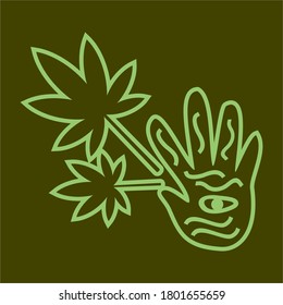 Marijuana mystical concept vector illustration
