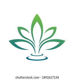 marijuana with oil drop logo vector template