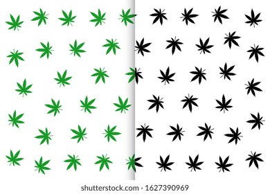 marijuana pattern background with cannabis leaves