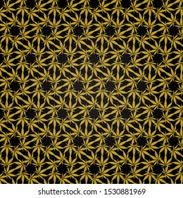 Marijuana pattern gold vector illustration