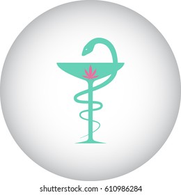 Marijuana Pharmacy symbol simple flat icon on background