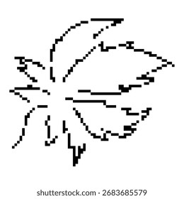 Icono de píxel de marihuana, 8 bits. Ilustración vectorial aislada.