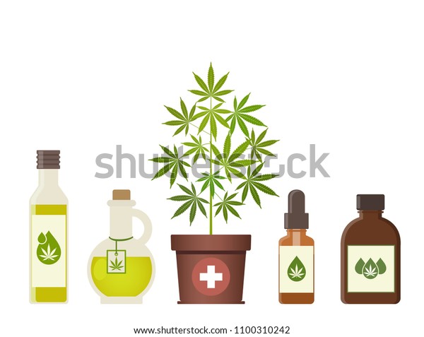 Download Marijuana Plant Cannabis Oil Medical Marijuana Stock Vector Royalty Free 1100310242