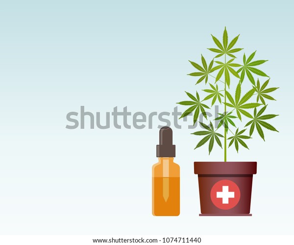 Download Marijuana Plant Dropper Cbd Oil Cannabis Stock Vector Royalty Free 1074711440