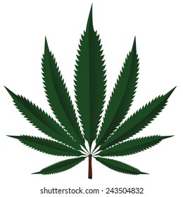 Marijuana plant EPS 10 vector stock illustration
