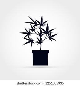 Marijuana plant vector icon