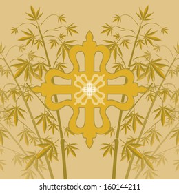Marijuana plants and vajra vector illustration